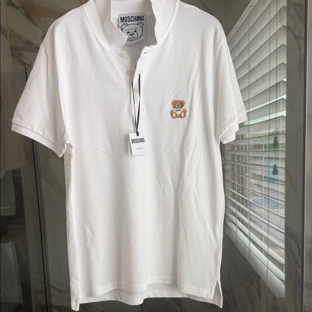 MOSCHINO🐻White Polo Shirt with Bear Logo